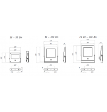 Прожектор светодиодный LEADER LED 80W A30 740 RAL9006  1350004070  Световые Технологии