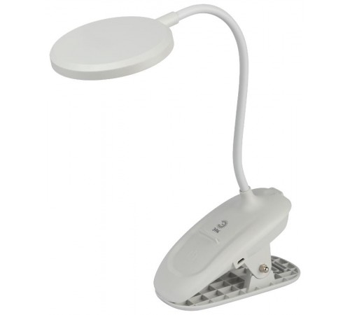 Настольный светильник NLED-513-6W-W светодиодный аккумуляторный на прищепке белый  Б0057209  ЭРА