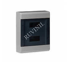 Щиток тусо о/п на 24 мод. с двер. 370х302х95мм (серый с прозрачной дверцей)  68324СП  Рувинил