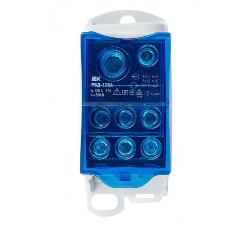 Блок распределительный на DIN-рейку РБД-125А  RBD-125  IEK