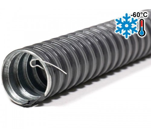 Металлорукав в ПВХ изоляции МРПИ НГ Морозко 22 (50 м/уп.) с протяжкой УХЛ1  zeta42334  ГОФРОМАТИК
