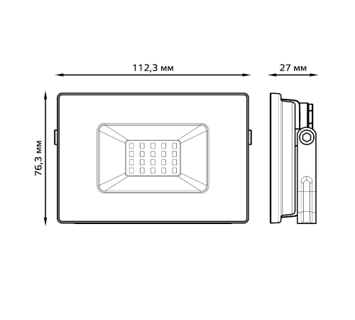 Прожектор светодиодный Elementary 20W 1320lm IP65 6500К черный ПРОМО 1/20  613100320P  Gauss