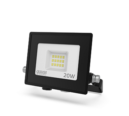 Прожектор светодиодный Elementary 20W 1320lm IP65 6500К черный ПРОМО 1/20  613100320P  Gauss