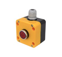 ПКУ22-1W2M-65У1, 1 красный цилиндр с подсветкой 220В AC (НЗ), пост управления, IP65  (ЭТ)   ET014870   Электротехник