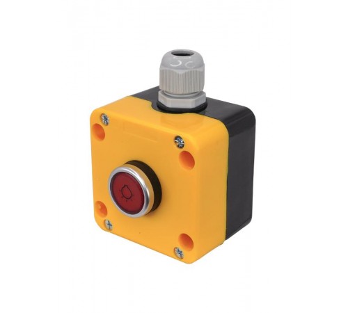 ПКУ22-1W2M-65У1, 1 красный цилиндр с подсветкой 220В AC (НЗ), пост управления, IP65  (ЭТ)   ET014870   Электротехник