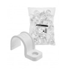 Крепеж-скоба для трубы 32 мм односторонняя для прямого монтажа (25 шт.) белая   SQ0405-6014  TDM