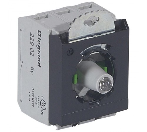 Osmoz Монтажный адаптер 3 поста, подсв.зел. 230В, +2хНО конт.бл. винт.кл  023018  Legrand