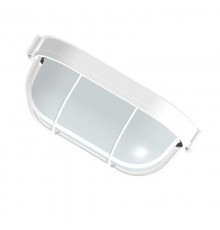 Светильник для ЖКХ под лампу НПП 03-60-022 "Банник" 1402 Овал малый 60Вт IP65 матовый /корпус с решеткой белый ГИ  1005500939  Элетех