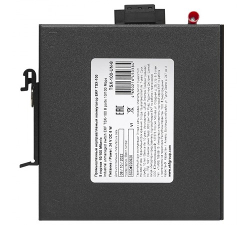 Промышленный неуправляемый коммутатор EKF TSX-100 8 портов 10/100 Мбит/с  TSX-100-UN-8  EKF