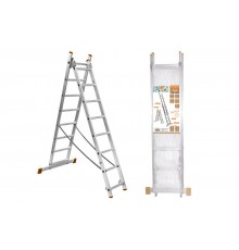 Лестница алюминиевая, ЛА2х7, 2х секционная х 7 ступеней, h=2880 мм, Народная  SQ1028-0201  TDM