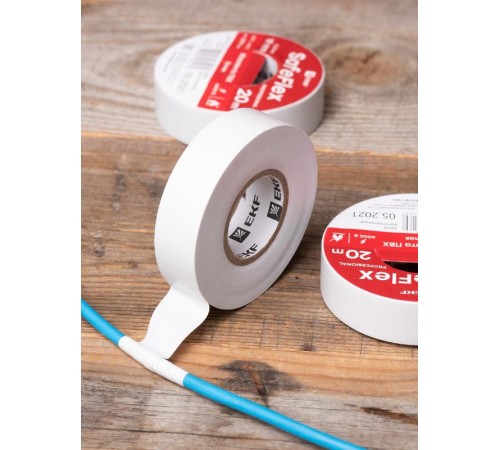 Изолента ПВХ белая 19мм 20м серии SafeFlex  plc-iz-sf-w  EKF