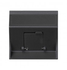 Simon CIMA 500 Адаптер для 1 шт RJ-45 CJ545.., CJ645.., CJ6A45F + MD67, наклон, крышка, 50х50мм, 500CIMA, графит  50000081-038  Simon