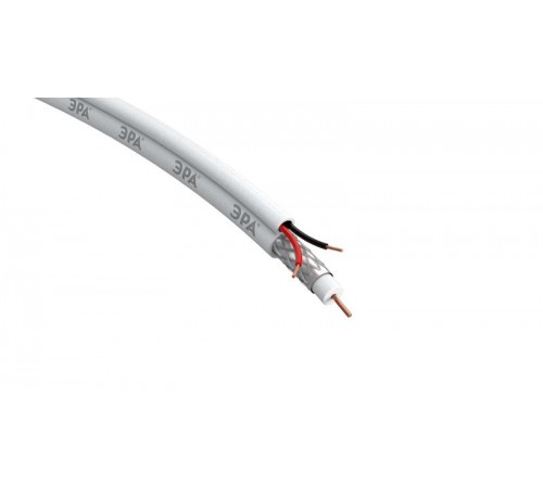 Кабель для аналогового видеонаблюдения KK-0.5-PVC ККСВ-2x0,5 мм, бухта 200 метров, белый  Б0052740  ЭРА