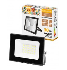 Прожектор СДО-05-030 30 Вт, 2400 лм, 4000 К, 220-240 В, IP65, черный, Народный  SQ0336-0314  TDM
