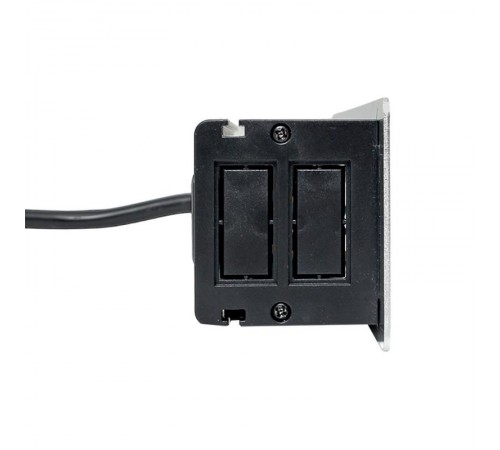 Встраиваемый настольный розеточный блок, 8 модулей, C-Line металлик  cl-vnbin-8-s  EKF