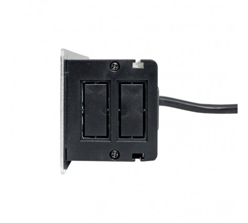 Встраиваемый настольный розеточный блок, 8 модулей, C-Line металлик  cl-vnbin-8-s  EKF