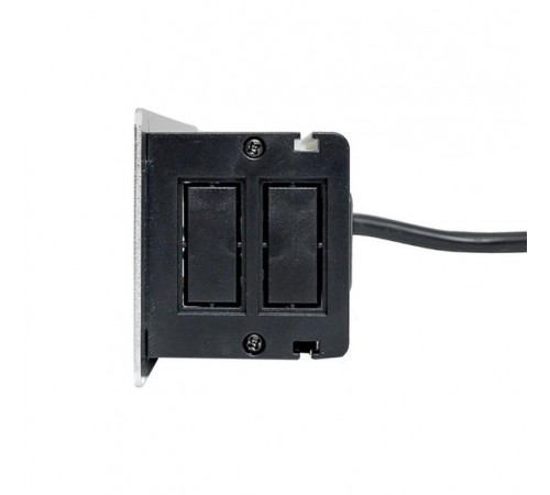 Встраиваемый настольный розеточный блок, 8 модулей, C-Line металлик  cl-vnbin-8-s  EKF