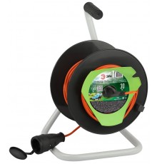 Удлинитель силовой  RP-1e-3х0.75-30m на пластиковой катушке c заземлением 1 розетка 30м ПВС 3х0,75мм2   Б0059774  ЭРА