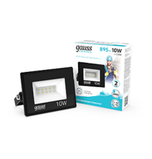 Прожектор светодиодный Elementary 10W 845lm 4000К 200-240V IP65 черный LED 1/20  613100210  Gauss