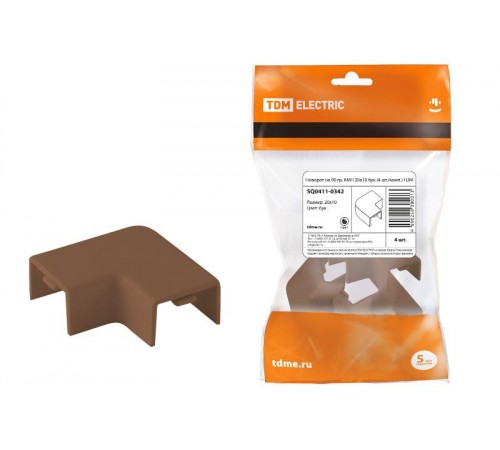 Поворот на 90 гр. КМП 20x10 бук (4 шт./комп.)  SQ0411-0342  TDM