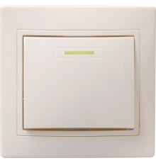 КВАРТА Кремовый Выключатель 1-клавишный с индикацией 10А ВС10-1-1-ККм  EVK11-K33-10-DM  GENERICA