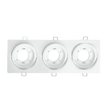 Светильник встраиваемый GX53R-3ST-W металл под лампу GX53 230В поворотный тройной белый  4690612021577  IN HOME