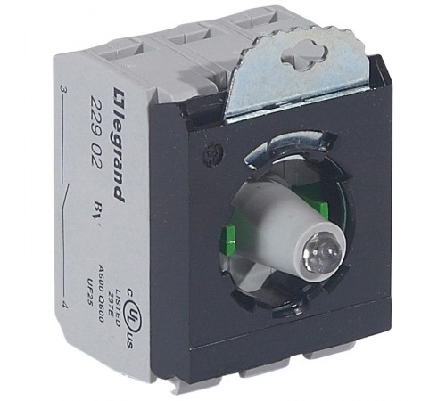 Osmoz Комплектующий блок для кнопок для комплектации с подсветкой под винт 24В~/= 2Н.О. зеленый 3 поста  023008  Legrand