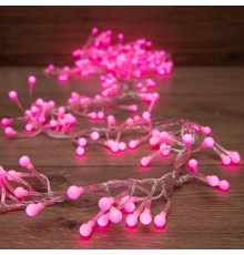 Гирлянда "Мишура LED"  3 м  прозрачный ПВХ, 288 диодов, цвет розовый  303-607  NEON-NIGHT