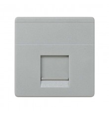 Simon 27 Адаптер со шторками на 1 коннектор AMP (UTP, FTP, RJ12), широкий модуль, S27, серый  27087-37  Simon