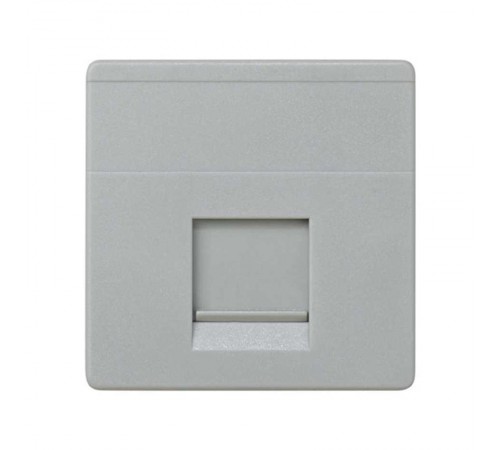 Simon 27 Адаптер со шторками на 1 коннектор AMP (UTP, FTP, RJ12), широкий модуль, S27, серый  27087-37  Simon