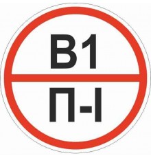 Знак "Категории помещения по взрывопожарной и пожарной опасности В1 П-I" 200х200 мм  pn-b1-p-l  EKF