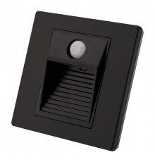 Светильник светодиодный встраиваемый DK1020-BK в стену c ДД и освещенности, IP20, LED 3000, 1Вт, черный, пластик  DK1020-BK  DENKIRS