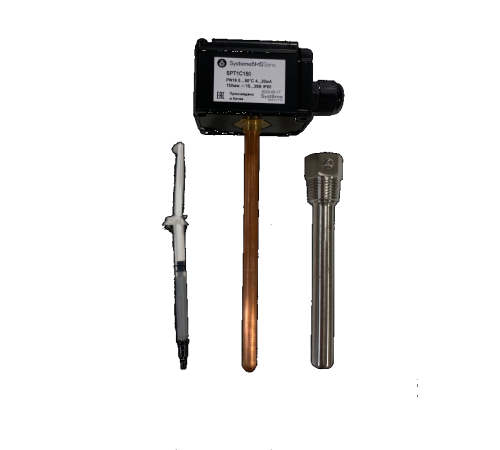Датчик температуры погружной, 0...+50°С 4...20мА 150мм =15...35В с гильзой 100мм  SPT1C150  SE