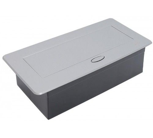 PRIMER Блок розеточный с выдвижной крышкой 6 мод. (45*22,5мм) серебро  PM-BR51-06-O-K23IEK