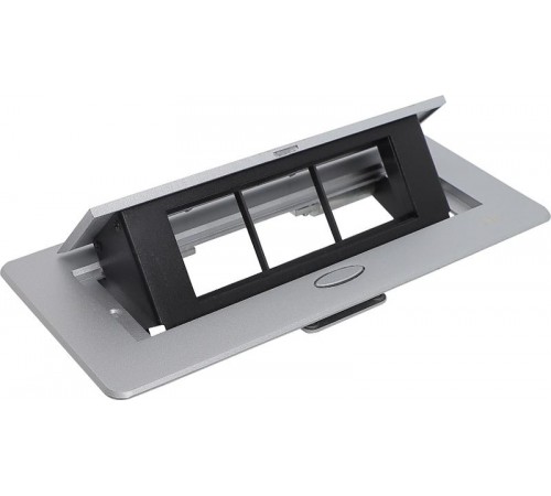 PRIMER Блок розеточный с выдвижной крышкой 6 мод. (45*22,5мм) серебро  PM-BR51-06-O-K23IEK