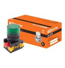 Лампа AL-22TE сигнальная d22мм зеленый неон/230В цилиндр   SQ0702-0011  TDM