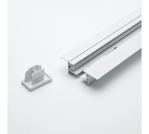 Шинопровод осветительный встраиваемый для трековых светильников, белый, 1м, в наборе токовод, заглушка, крепление, CAB1004  10351  Feron