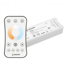 INTELLIGENT ARLIGHT Диммер SMART-SET-PWM-102-72-MIX-SUF White (12-24V, 2x5A, ПДУ RING 10кн, 2.4G) (IARL, IP20 Пластик, 5 лет)  036184  Arlight