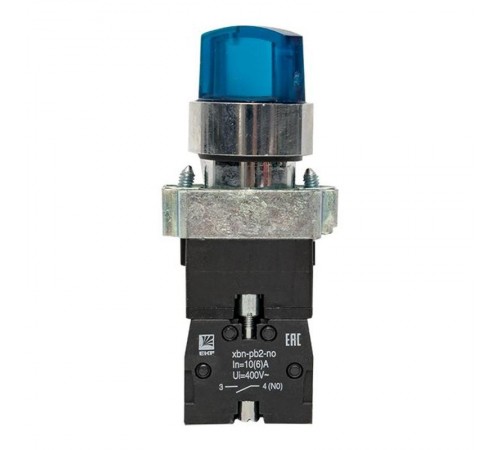 Переключатель BD21 2P c синей подстветкой 24В NO PROxima  xb2-bk21-b-24  EKF