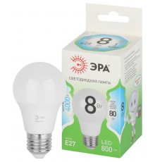 Лампа светодиодная  GREEN LINE LED A60-8W-840-E27 GL E27 8 Вт груша яркий белый свет  Б0067139  ЭРА