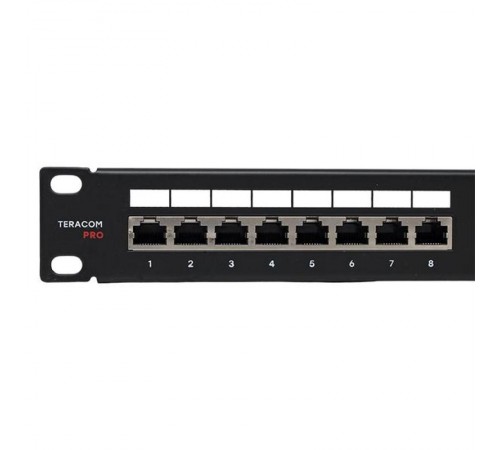 Патч-панель TERACOM PRO 19'' Cat.5E 1U полный экран STP 24 порта RJ-45 Dual IDC с органайз. TRP-PPNL-5ESTP-1U24  EKF