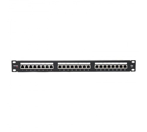 Патч-панель TERACOM PRO 19'' Cat.5E 1U полный экран STP 24 порта RJ-45 Dual IDC с органайз. TRP-PPNL-5ESTP-1U24  EKF