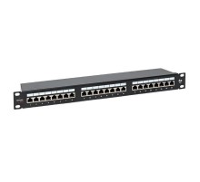 Патч-панель TERACOM PRO 19'' Cat.5E 1U полный экран STP 24 порта RJ-45 Dual IDC с органайз. TRP-PPNL-5ESTP-1U24  EKF