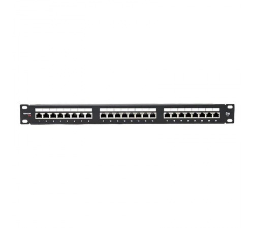Патч-панель TERACOM PRO 19'' Cat.5E 1U полный экран STP 24 порта RJ-45 Dual IDC с органайз. TRP-PPNL-5ESTP-1U24  EKF