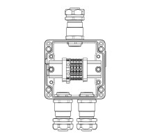 Взрывозащищенная клеммная коробка из алюминия TBE-A-12-(4xCBC.4-1xTEO.4)-2xKAEPM3MHK-20(A)-1xKAEPM3MHK-20(C)1Ex e IIC Т5 Gb / Ex tbIIIC T95°C Db IP66 