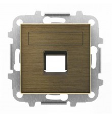 Накл для 1-го супп/разъёма типа 2017... или 2018..., со штор и полем для надп, серия SKY, цвет антич латунь  2CLA851810A1201  ABB