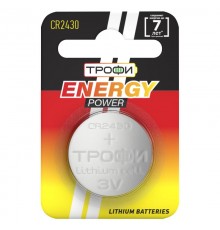 Батарейка литиевая CR2430-1BL (10/240/30240) (часовая)   Б0003653  ТРОФИ