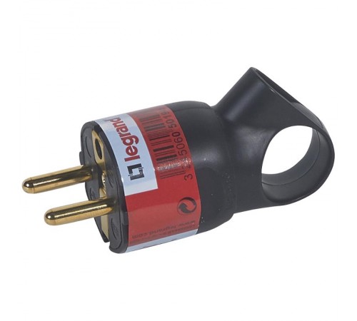 Розетка 2К+3 - серия Элиум - 16 А - с кольцом - пластик - винтовой зажим - чёрный  050195  Legrand