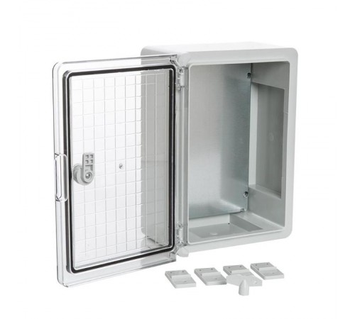 Корпус пластиковый с монтажной панелью ЩМП IP65 прозрачная дверь 350х250х150  PR08.26490  Промрукав