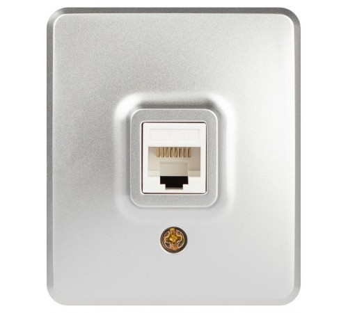 Розетка ЭРА Эксперт 11-3203-03 информационная RJ45, IP20, ОУ, Алюминий  Б0063009  ЭРА